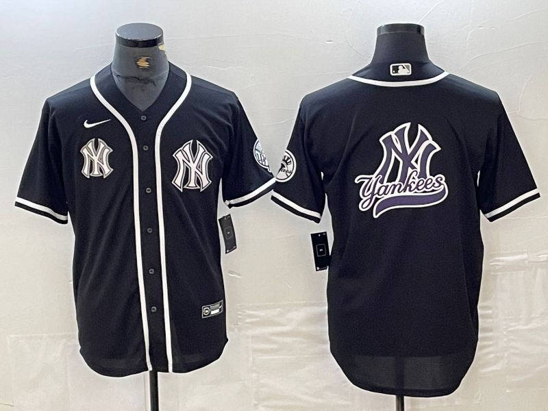 Men New York Yankees Blank Black Second generation joint name Nike 2024 MLB Jersey style 8